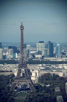 Eiffel Tower against the blue sky and clouds. Paris. France.