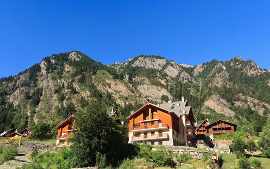 alpine small village in Aosta Valley, Italy