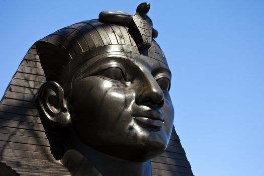 One of the sphinxes at Cleopatra's Needle along Victoria Embankment in London.