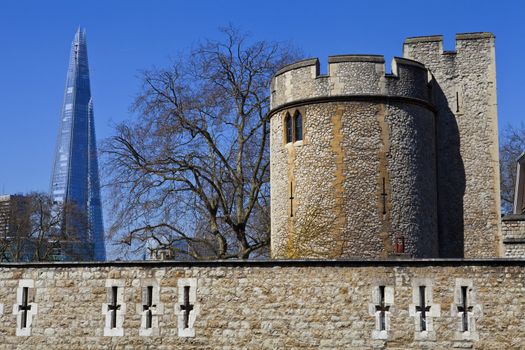 The Tower of London with the Shard in the background.