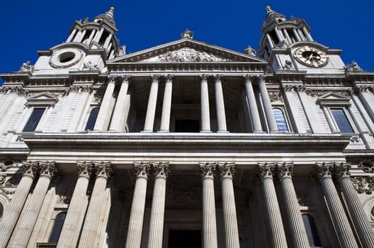 The impressive exterior of St. Paul's Cathedral in London.