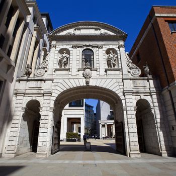 Temple Bar in London.  it is currently situated near St. Paul's Cathedral.