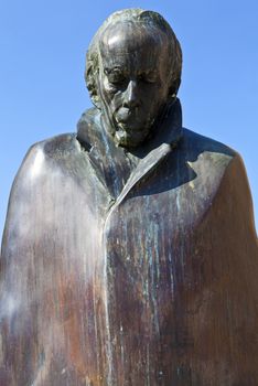 A statue of Hungarian composer and pianist Bela Bartok located in the centre of Brussels, Belgium.