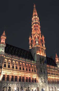 Brussels City Hall (Hotel de Ville) located in Grand Place in Brussels, Belgium.