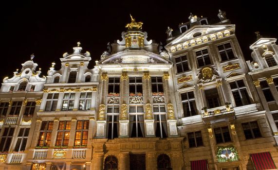 Some of the Guildhalls in the Grand Place in Brussels, Belgium.