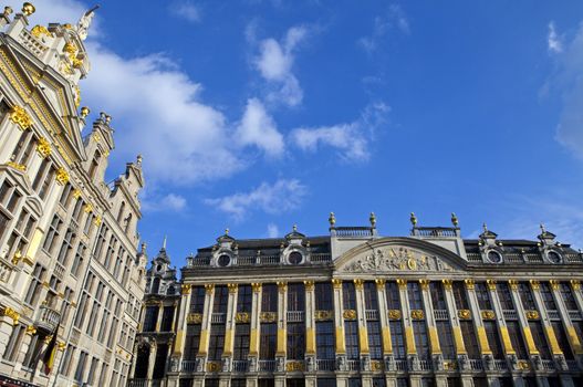 Some of the Guildhalls in the Grand Place in Brussels, Belgium.