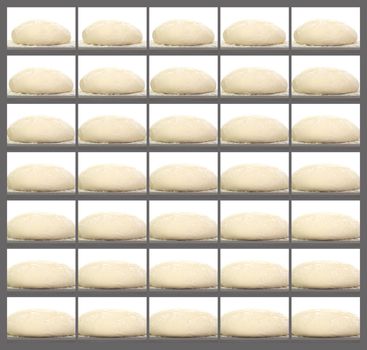 Collage of a rising bread dough