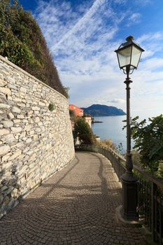promenade in Sori, small village in Liguria, Italy