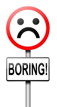 Illustration depicting a roadsign with a bored concept. White background.