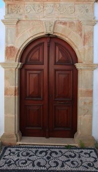 Iconic mansion door in the village of Lindos in Rhodes Greece
