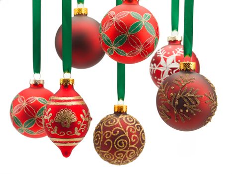 Christmas decoration displayed over white background.