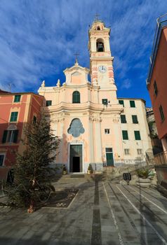 ancient church in Sori, small town in Liguria, Italy