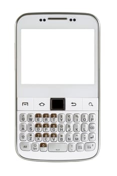 White smart phone on white background