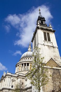 The Tower of the Former St. Augustine Church and St. Paul's Cathedral in London.