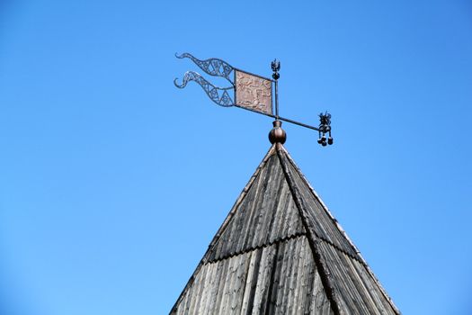 The flag on the tower