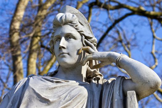 Statue of famous actress Sarah Siddons on Paddington Green in London.