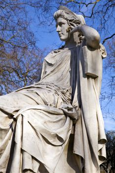 Statue of famous actress Sarah Siddons on Paddington Green in London.