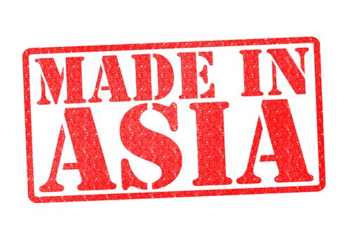 MADE IN ASIA Rubber Stamp over a white background.