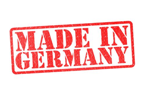 MADE IN GERMANY Rubber Stamp over a white background.
