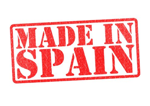 MADE IN SPAIN Rubber Stamp over a white background,