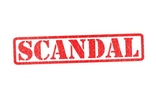 SCANDAL Rubber Stamp over a white background.