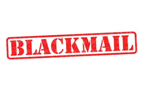 BLACKMAIL Rubber Stamp over a white background.