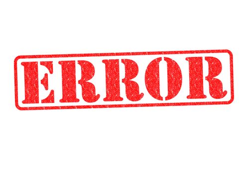 ERROR Rubber Stamp over a white background.