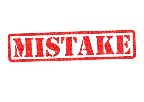 MISTAKE Rubber Stamp over a white background.