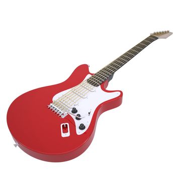 Red electric guitar. Isolated render on a white background