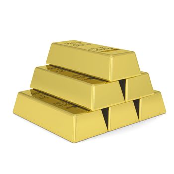 Gold bars. Isolated render on a white background