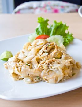 stir fried rice noodle with noodle for meal