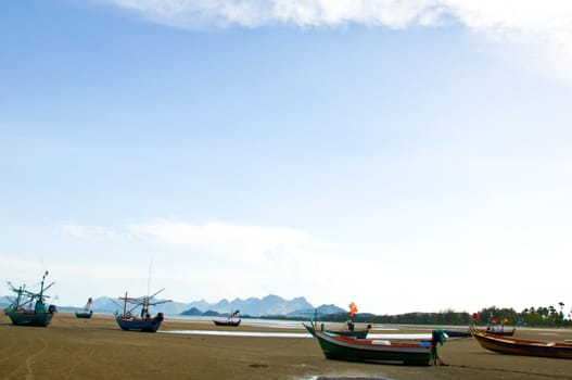 boat on the beach in Pranburi Prachaupkirikhan Thailand