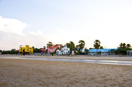 Pranburi beach in evening Prachuapkirikhan province Thailand