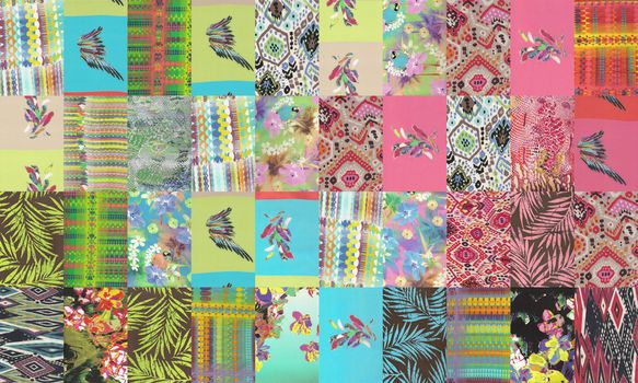 collection of quilt backgrounds - neon colors