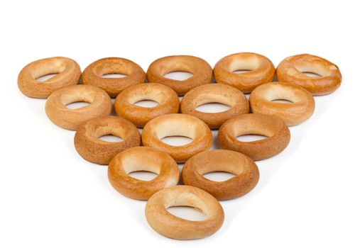 Culinary product bagels isolated on a white