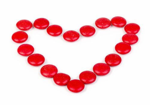 Heart of red glazed candies