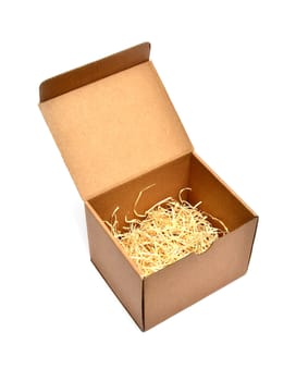 Brown cardboard Box on White Background