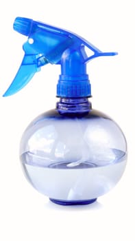 spray bottle of blue on a white background