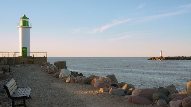 view of the sea gate. Baltic sea