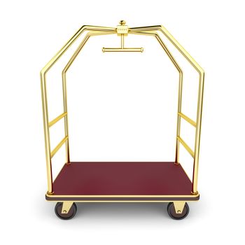 Luggage cart on white background