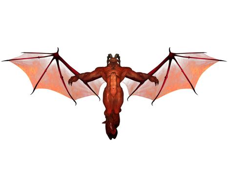 3D rendered fantasy demon isolated on white background