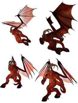 3D rendered fantasy demon isolated on white background