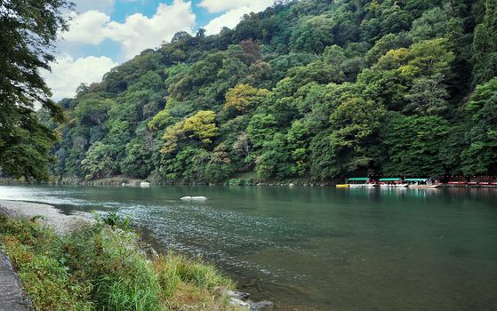 beautiful landscape in Arashiyama,a touristic area in the north west part of Kyoto city Japan 