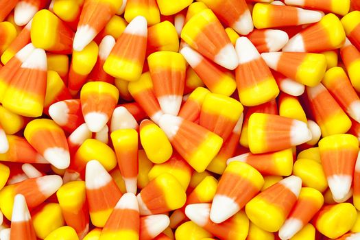 Pile of candy corn for halloween.