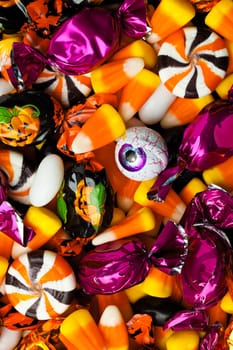 Full frame view of multicolored candies.