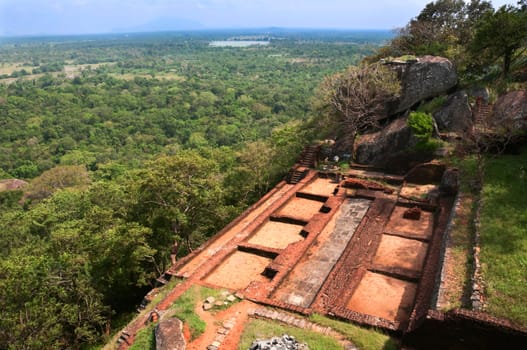 Part of the ruins of the palace and fortress of Sigiriya, Cultural Triangle, Sri Lanka