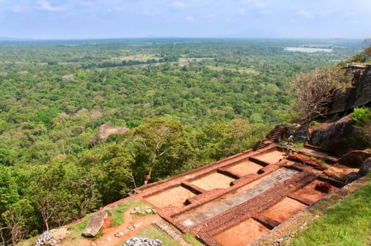 Part of the ruins of the palace and fortress of Sigiriya, Cultural Triangle, Sri Lanka