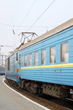 passenger train standing on railway station