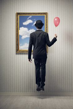 Dream of a business man,  flying high