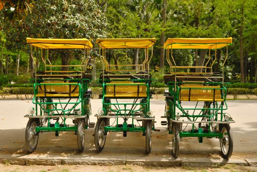 Big Bikes for rent at Maria luisa park, in Seville (Spain)